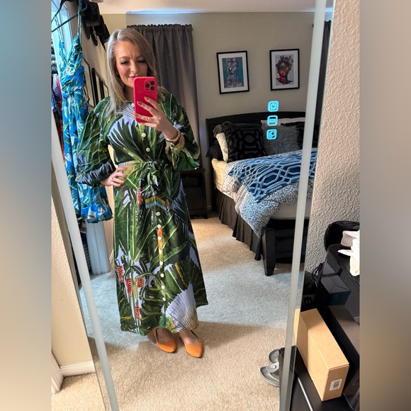 FARM Rio Green Tropical Print Dress - Picture 4 of 4